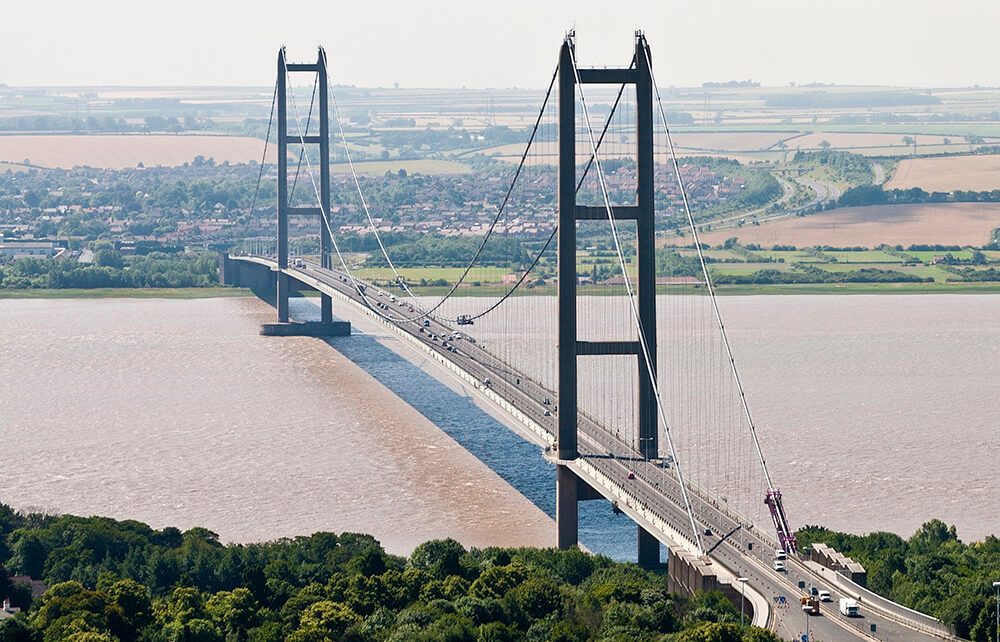 The Humber Bridge, connecting Hull and East Yorkshire